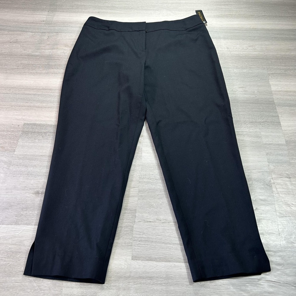 NEW Pendleton Pants Womens 14 Black Virgin Wool Twill Dress Classic Fit Stretch